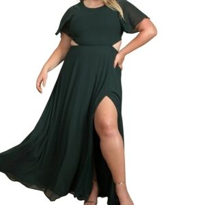 EMRALED GREEN CUTOUT MAXI DRESS SZ 3X NWT